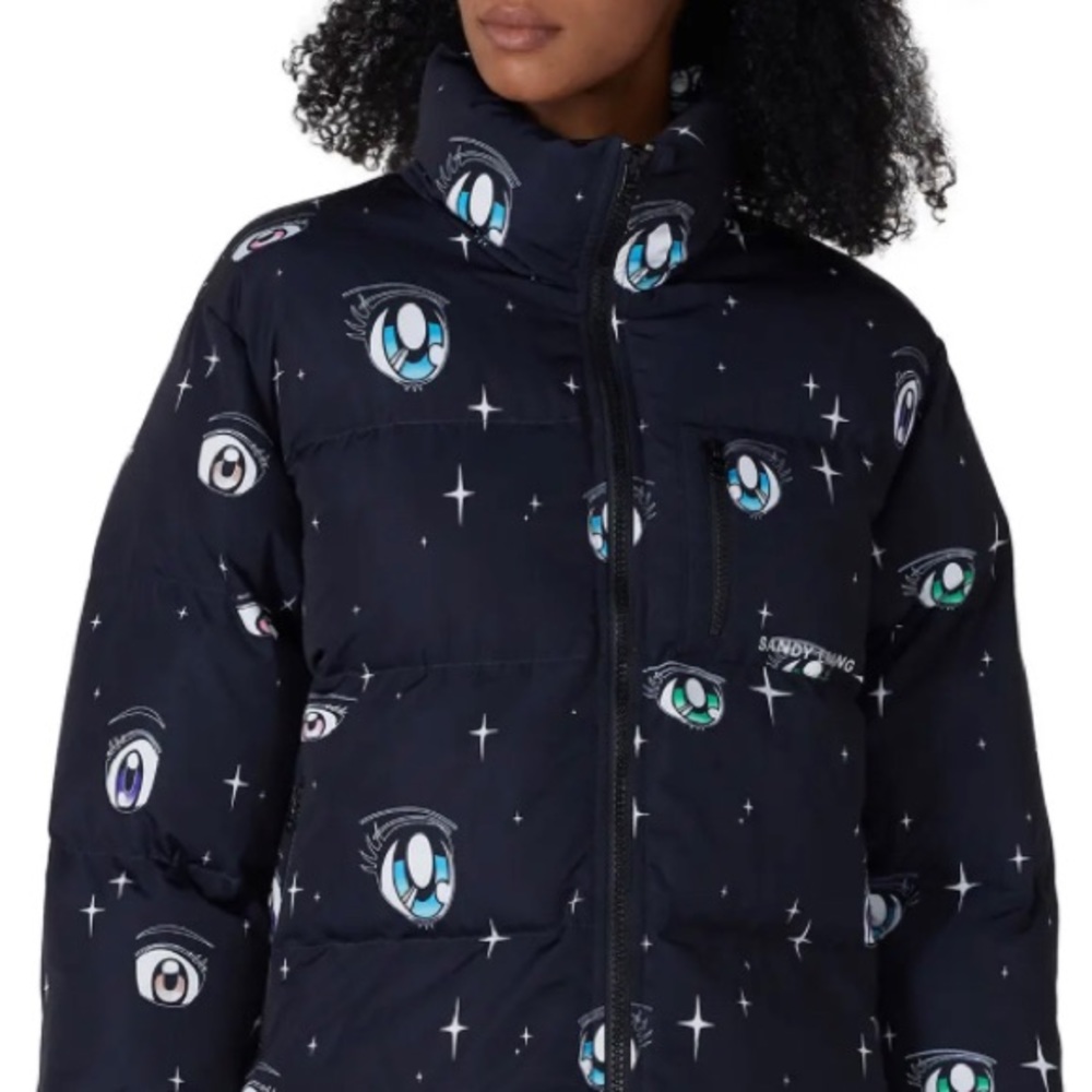 Sandy Liang Luna Print Puffer Eye Print Puffer
